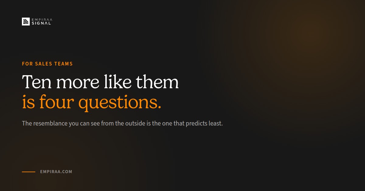 "Find Me Ten Prospects Like My Best Customer": What That Actually Takes