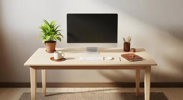 Tidy minimal sales workspace representing a consolidated tool stack