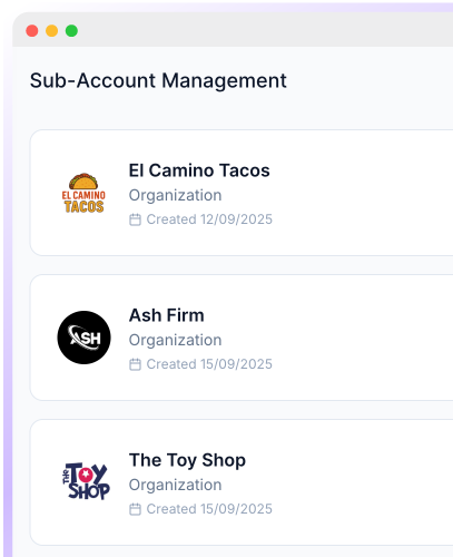 Sub account management